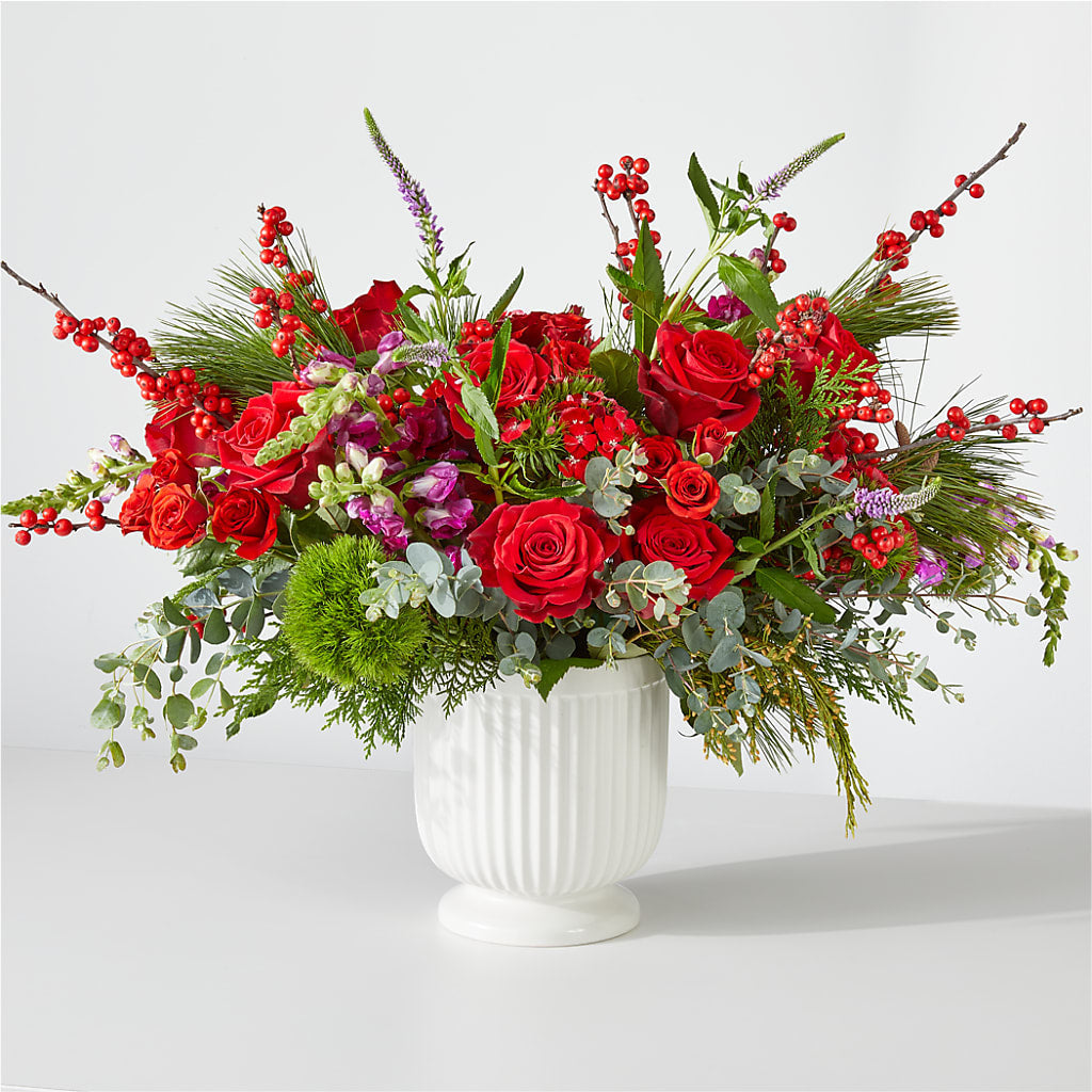 Big Red Bow Bouquet – La Veranera Flower Shop, Nashville TN