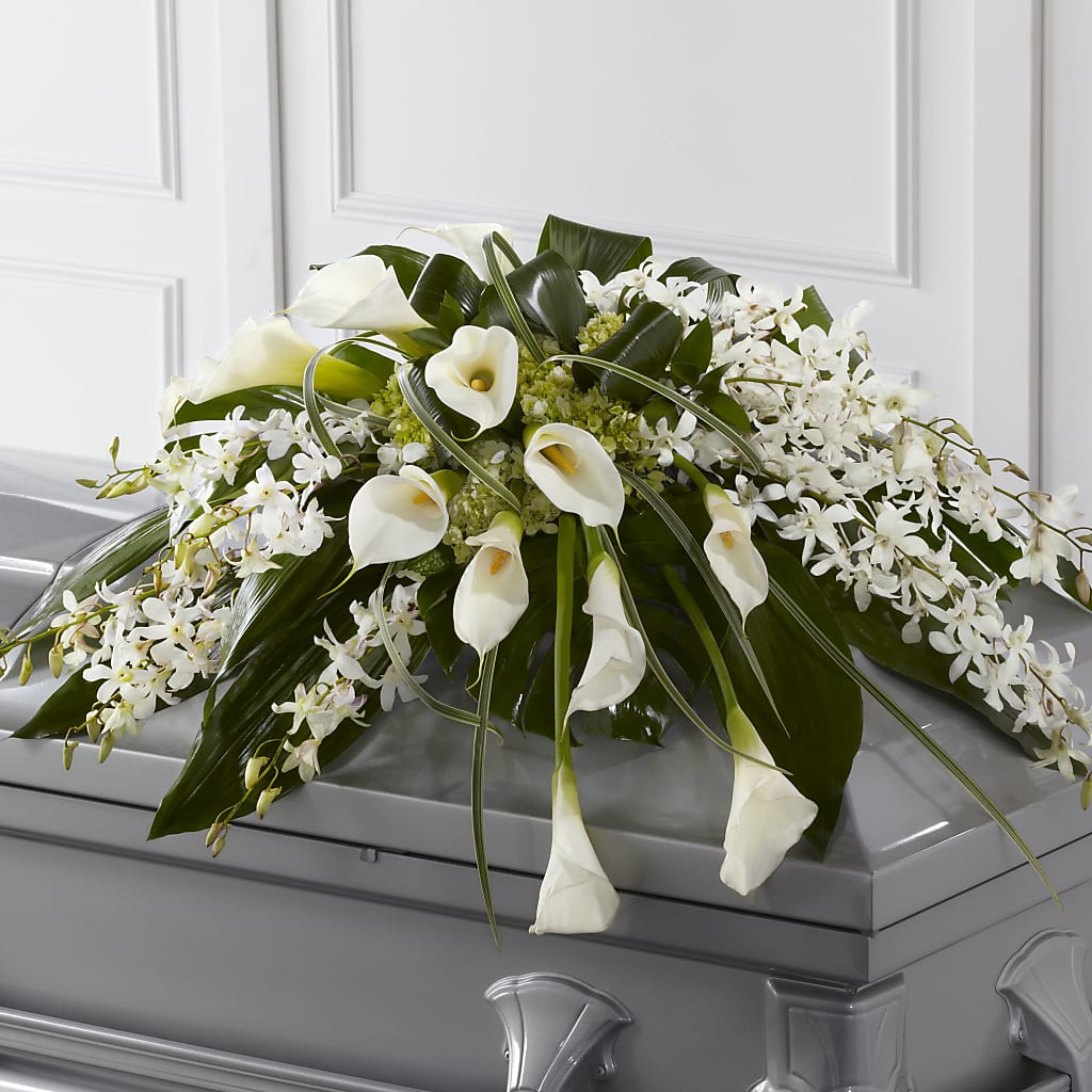Angel Wings Casket Spray – La Veranera Flower Shop, Nashville TN