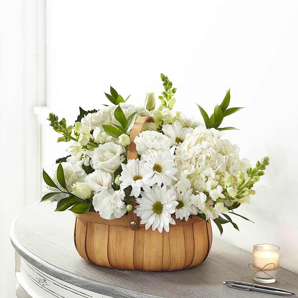Pure Ivory Basket – La Veranera Flower Shop, Nashville TN