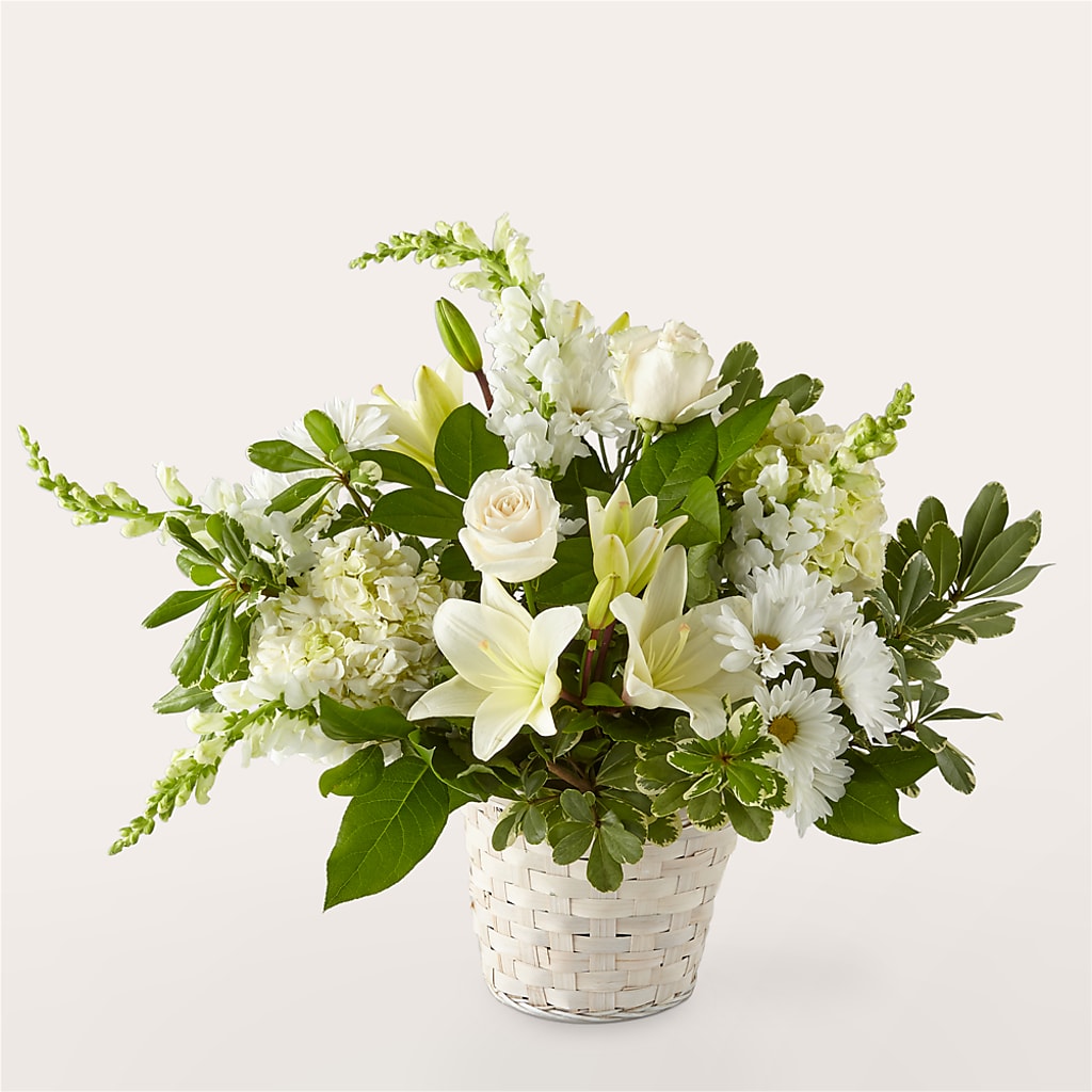 Ivory Elegance Floral Basket – La Veranera Flower Shop, Nashville TN