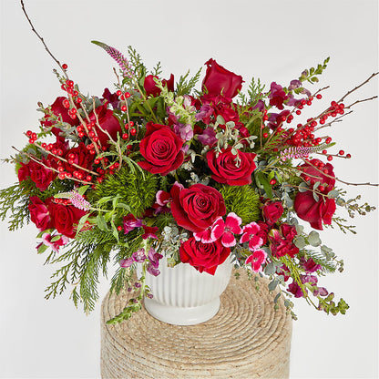 Big Red Bow Bouquet –  La Veranera Flower Shop, Nashville TN