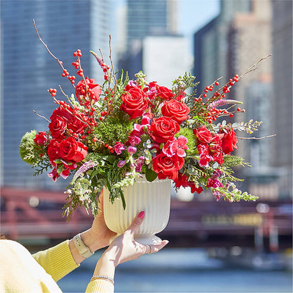 Big Red Bow Bouquet –  La Veranera Flower Shop, Nashville TN