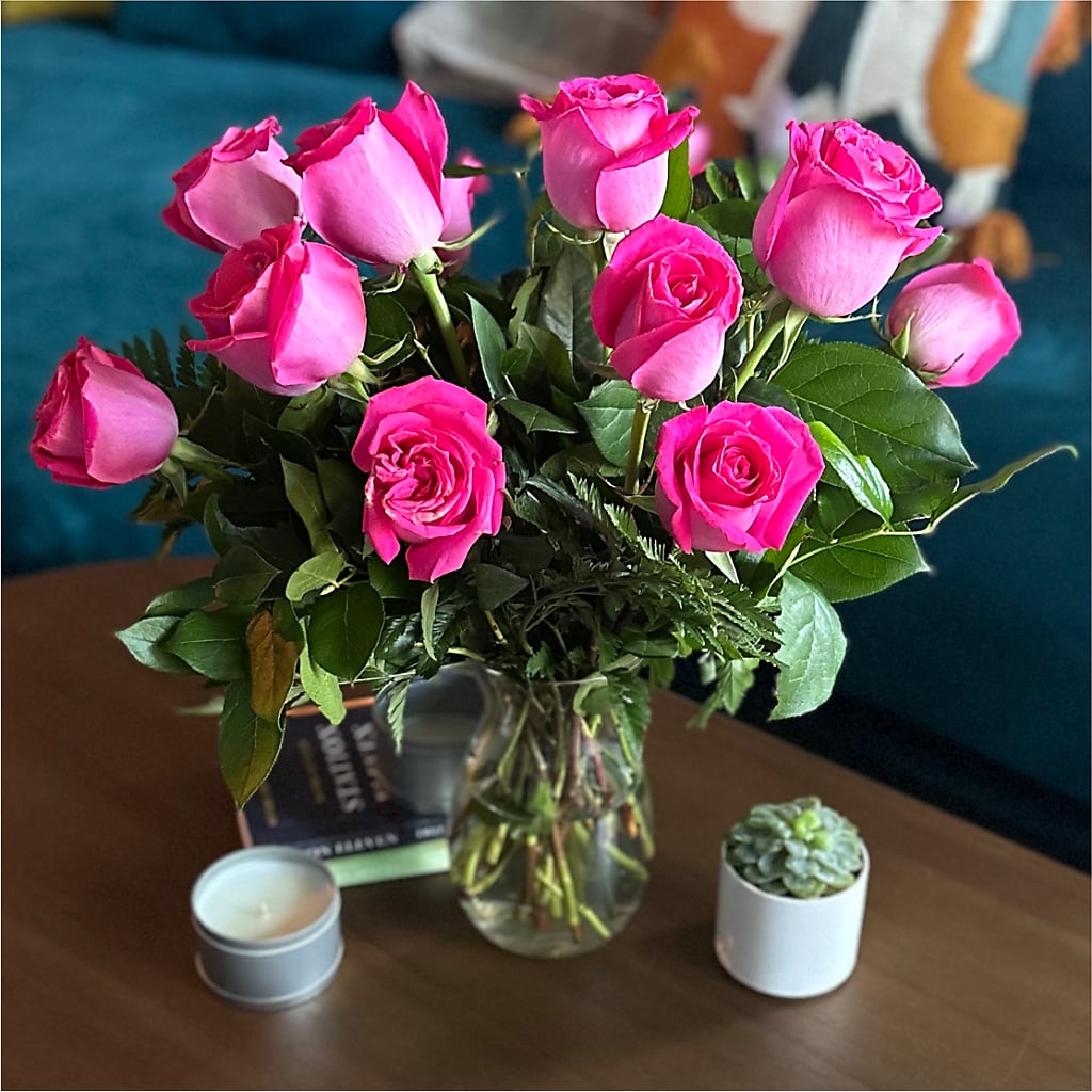 Long Stem Pink Rose Bouquet –  La Veranera Flower Shop, Nashville TN