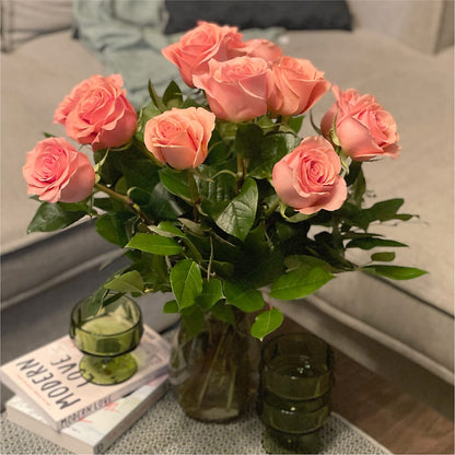 Long Stem Pink Rose Bouquet –  La Veranera Flower Shop, Nashville TN