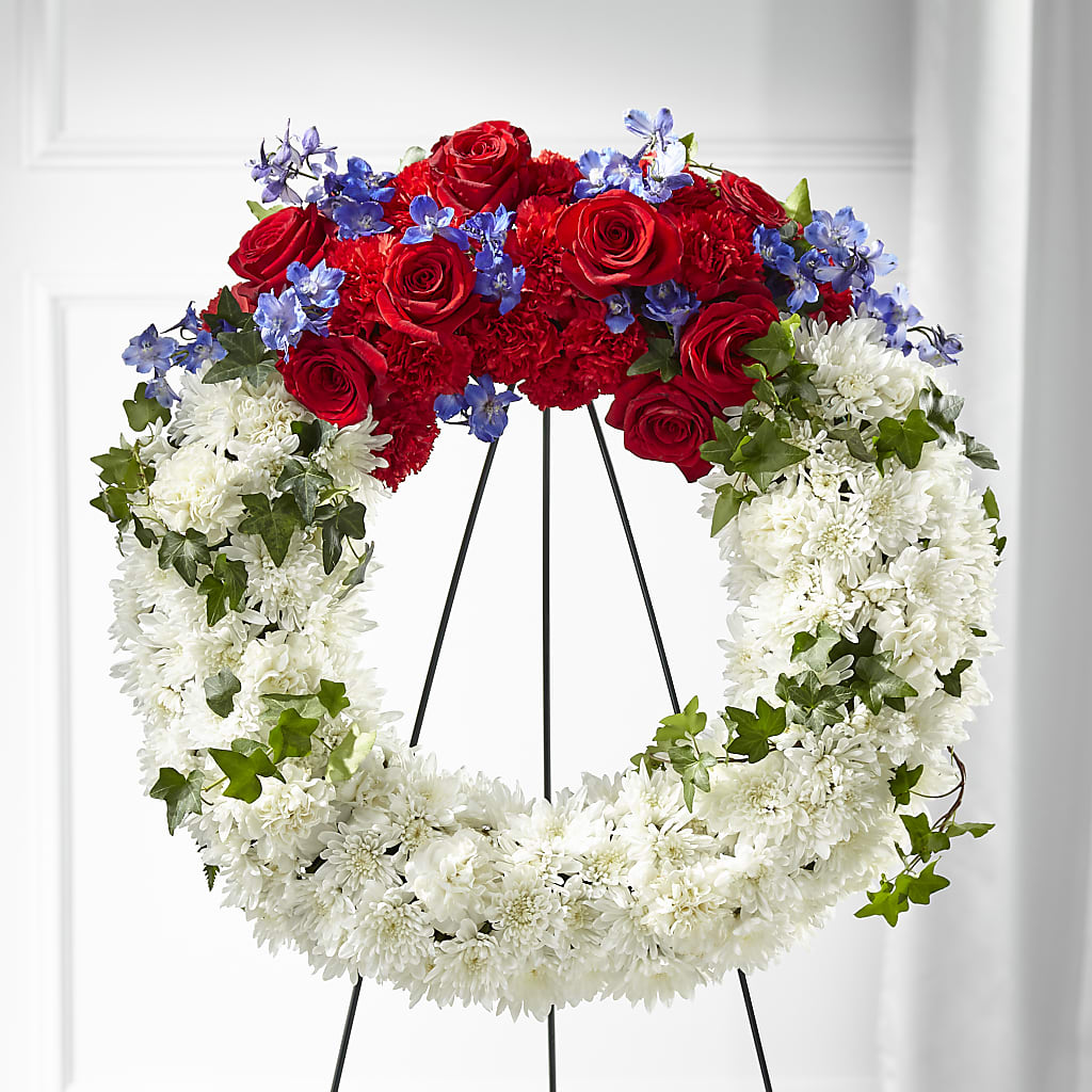 Patriotic Passion Wreath –  La Veranera Flower Shop, Nashville TN