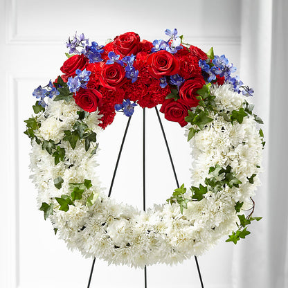 Patriotic Passion Wreath –  La Veranera Flower Shop, Nashville TN