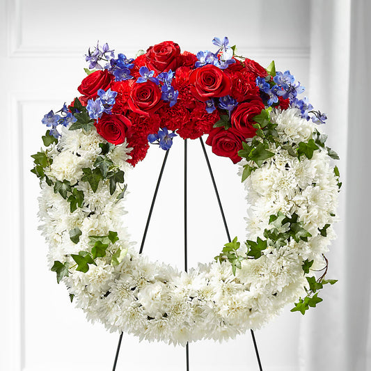 Patriotic Passion Wreath –  La Veranera Flower Shop, Nashville TN
