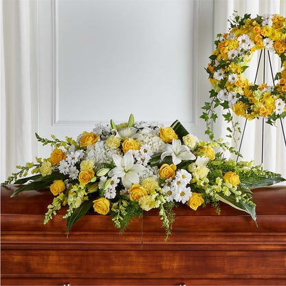 Golden Harmony Casket Spray –  La Veranera Flower Shop, Nashville TN