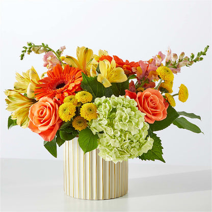 Autumn Sunshine Bouquet with Ivory Vase –  La Veranera Flower Shop, Nashville TN
