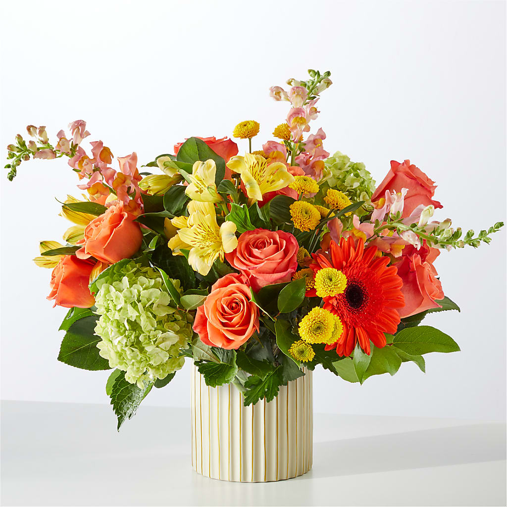 Autumn Sunshine Bouquet with Ivory Vase –  La Veranera Flower Shop, Nashville TN