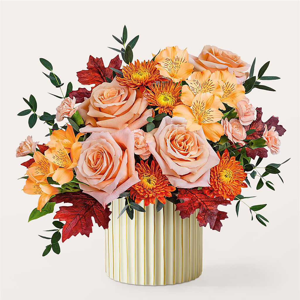 Spiced Latte Bouquet with Ivory Vase –  La Veranera Flower Shop, Nashville TN