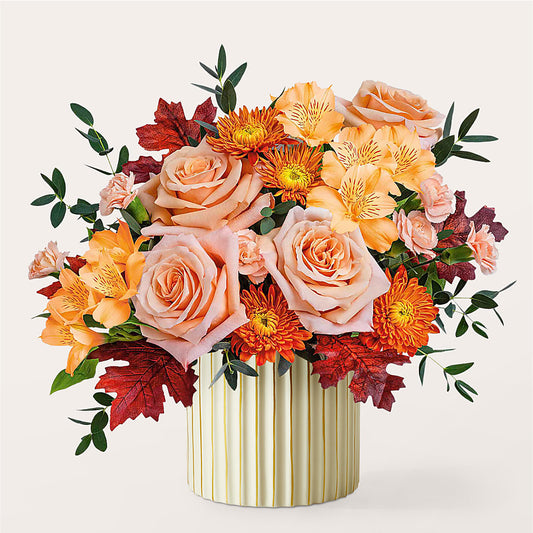 Spiced Latte Bouquet with Ivory Vase –  La Veranera Flower Shop, Nashville TN