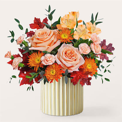 Spiced Latte Bouquet with Ivory Vase –  La Veranera Flower Shop, Nashville TN
